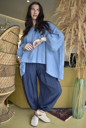 Suri Cushion Cotton Artist Smock Denim /15=